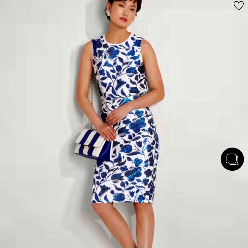 kate spade Zig Zag Floral Sequin Skirt and Top, in “Blueberry”, Skirt 10, Top L